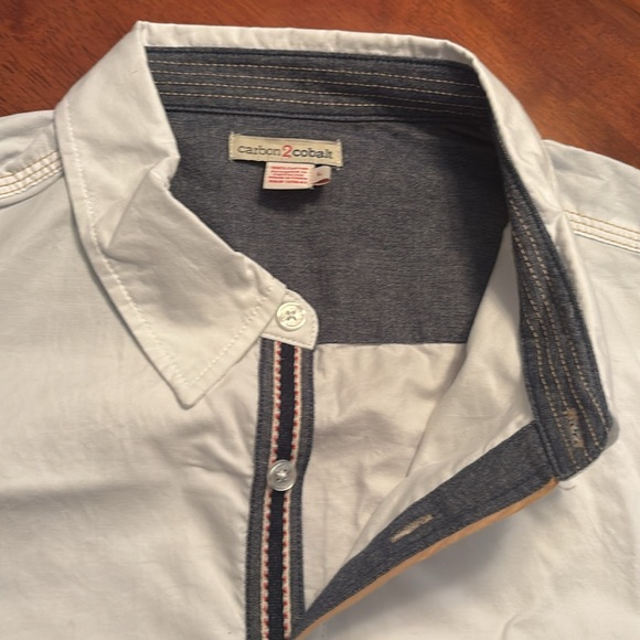Carbon 2 Cobalt, NWOT long sleeved cotton button down, perfect NEW condition - Picture 2 of 3
